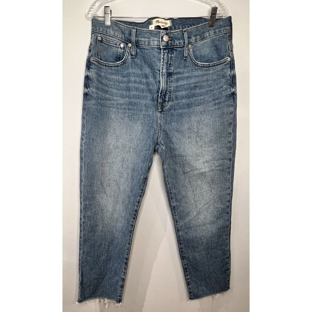 Madewell Womens The Perfect Vintage Jeans Size 32 Enmore Wash Raw Hem High Rise